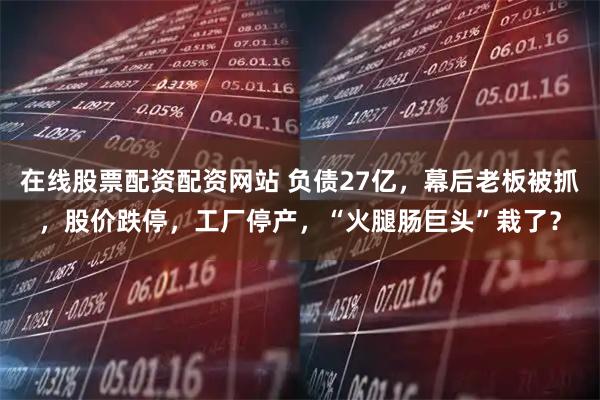 在线股票配资配资网站 负债27亿，幕后老板被抓，股价跌停，工厂停产，“火腿肠巨头”栽了？